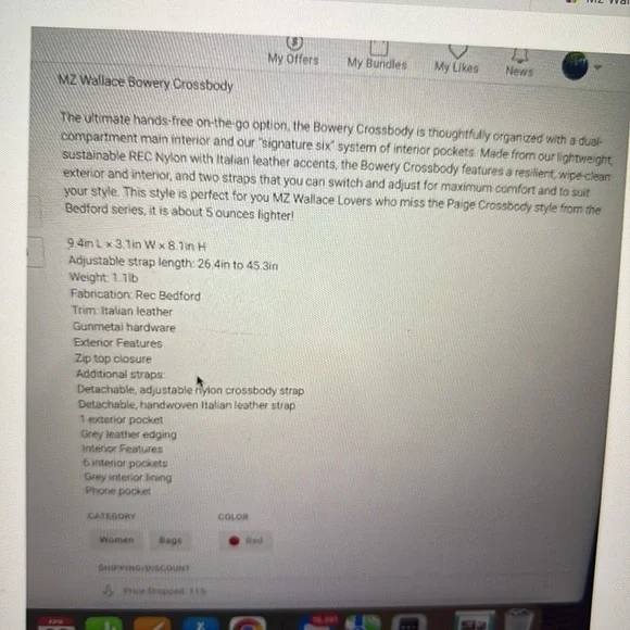 MZ Wallace Punch Bowery Crossbody - Picture 5 of 5